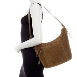 Lucky brand suede rose hobo bag brown